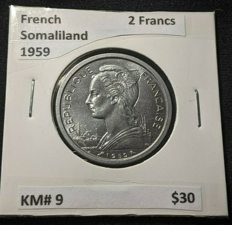 French Somaliland 1959 2 Francs KM# 9   #367
