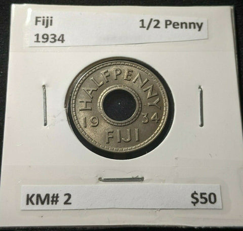 Fiji 1934 1/2 Penny 1/2d KM# 2   #402