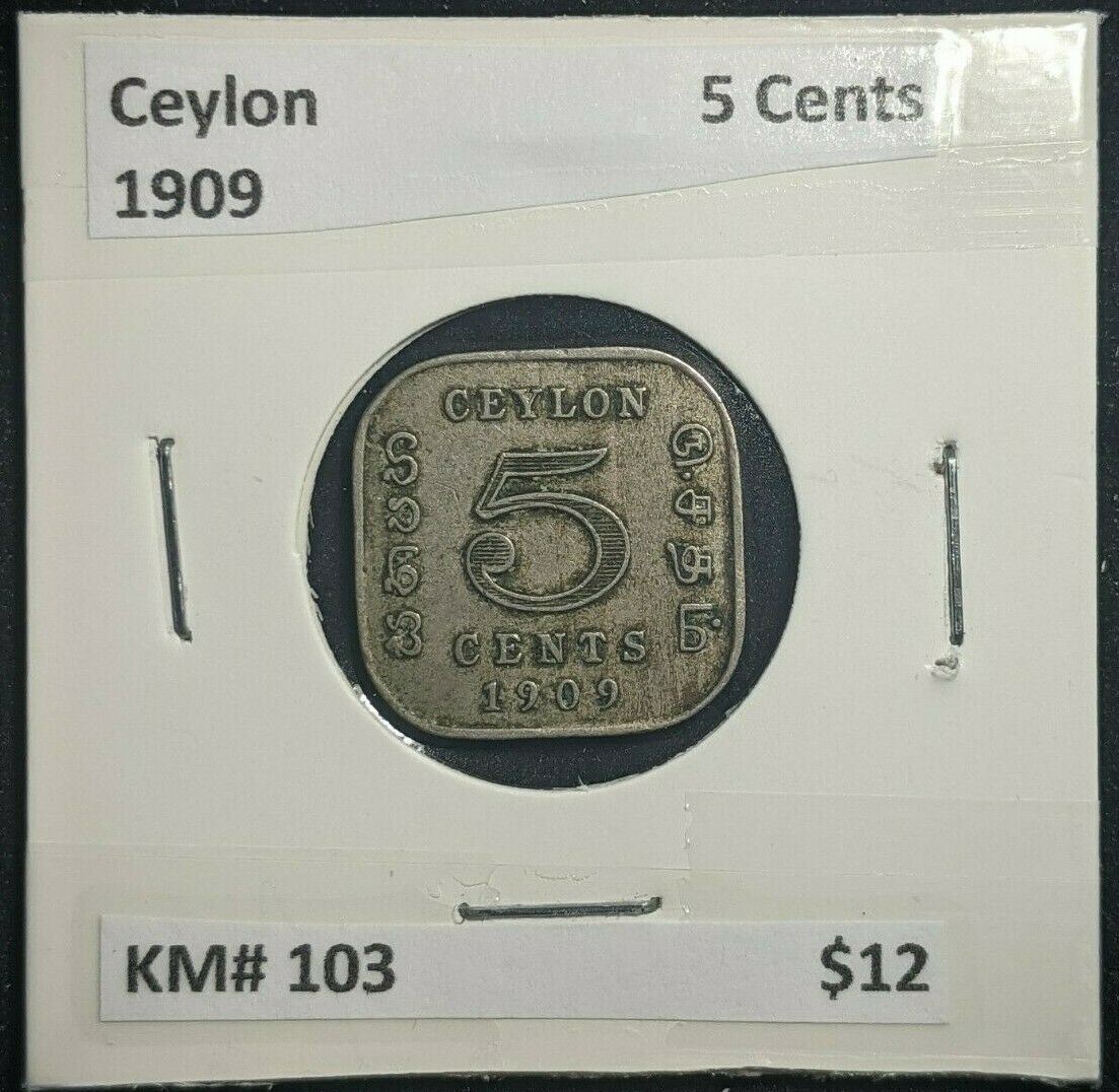 Ceylon 1909 5 Cents KM# 103   #767