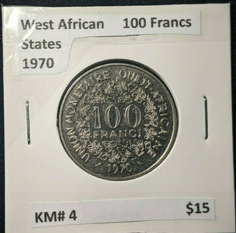 West African States 1970 100 Francs KM# 4   #678