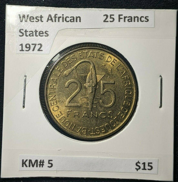 West African States 1972 25 Francs KM# 5   #663
