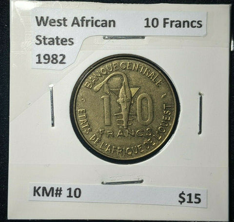 West African States 1982 10 Francs KM# 10   #665