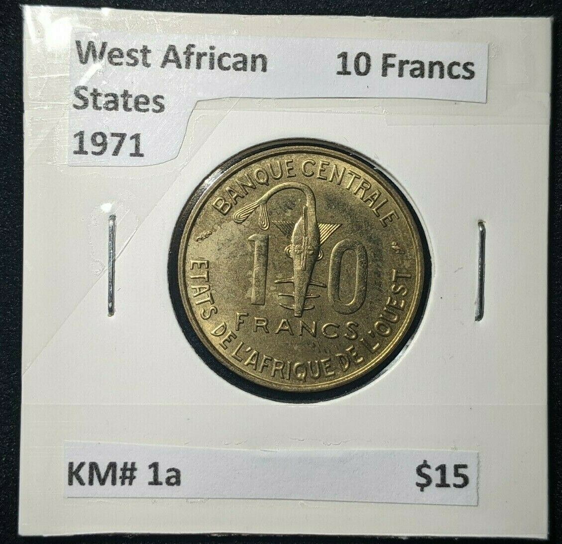 West African States 1971 10 Francs KM# 1a   #668