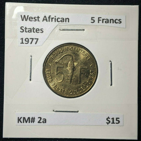 West African States 1977 5 Francs KM# 2a   #670