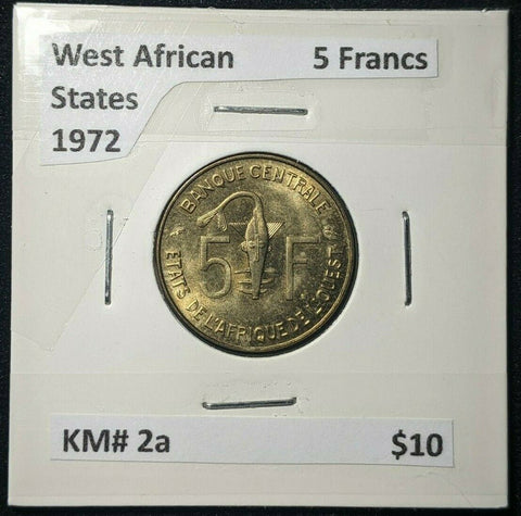 West African States 1972 5 Francs KM# 2a   #661