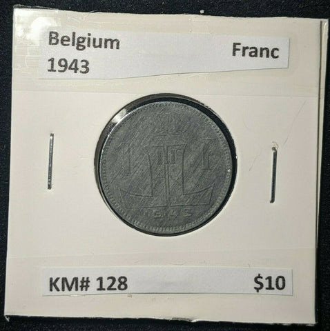 Belgium 1943 Franc KM# 128    #387