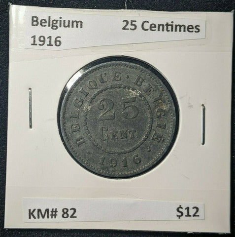 Belgium 1916 25 Centimes KM# 82    #346