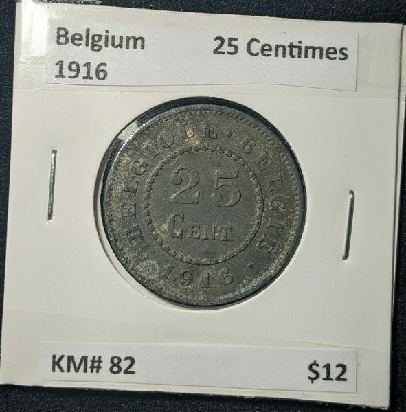 Belgium 1916 25 Centimes KM# 82    #396