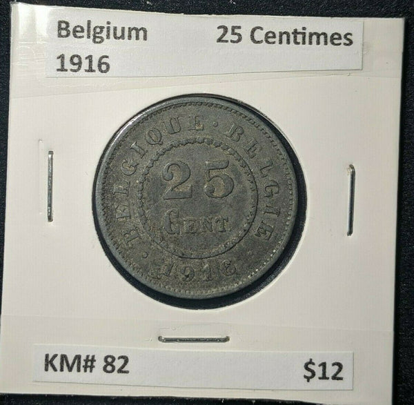 Belgium 1916 25 Centimes KM# 82    #392