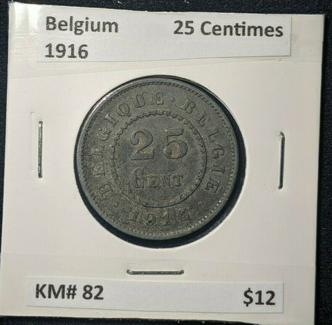 Belgium 1916 25 Centimes KM# 82    #392