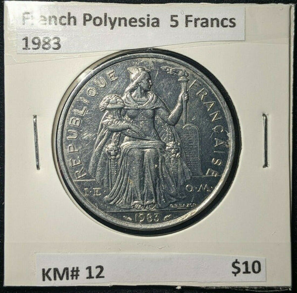 French Polynesia 1983 5 Francs KM# 12    #034