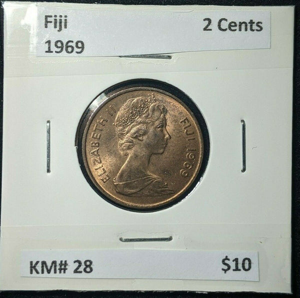 Fiji 1969 2 Cents KM# 28  #778