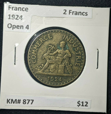 France 1924 Open 4 2 Francs KM# 877  #956