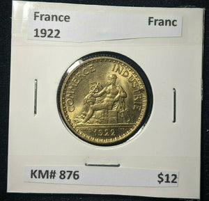 France 1922 Franc KM# 876  #819