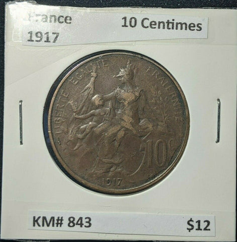 France 1917 10 Centimes KM# 843  #957