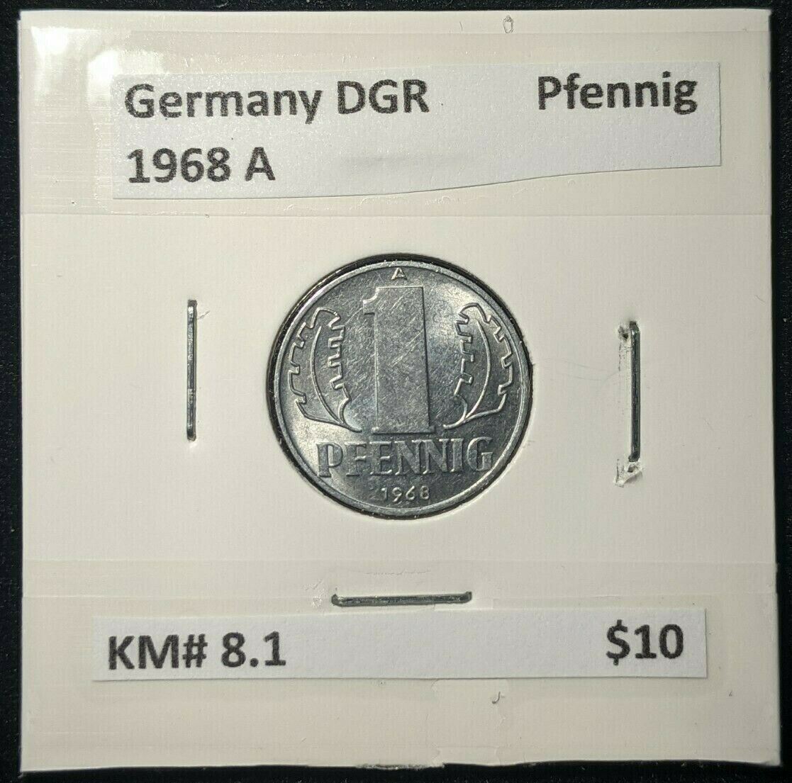 Germany DGR 1968 A Pfennig KM# 8.1  #857  7B