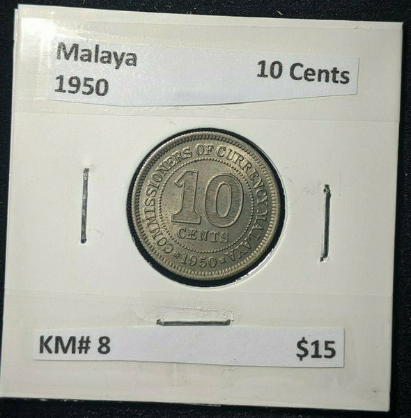 Malaya 1950 10 Cent KM# 8     #522