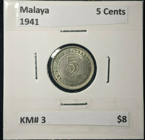 Malaya 1941 5 Cent KM# 3  #592