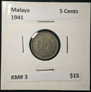 Malaya 1941 5 Cent KM# 3  #531