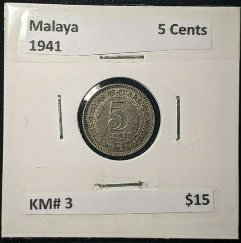 Malaya 1941 5 Cent KM# 3  #531