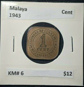 Malaya 1943 Cent KM# 6  #526