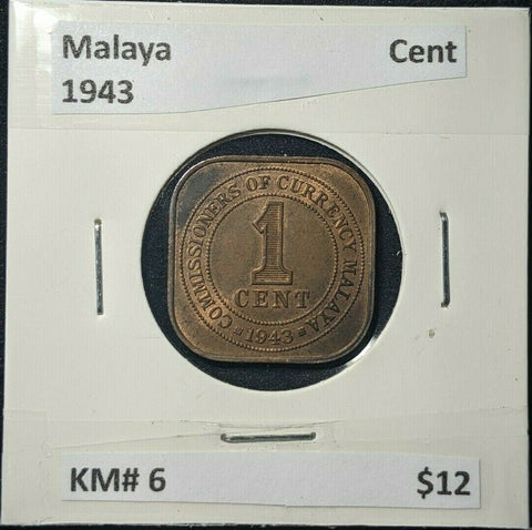 Malaya 1943 Cent KM# 6  #527