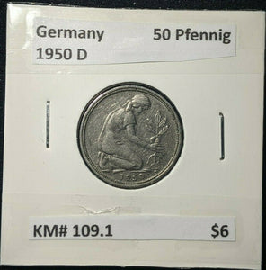 Germany 1950 D 50 Pfennig KM# 109.1  #840  8A