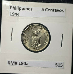 Philippines 1944 5 Centavos KM# 180a   #794