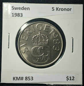 Sweden 1983 5 Kronor  KM# 853   #743    #12A