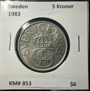 Sweden 1983 5 Kronor  KM# 853   #741    #12A