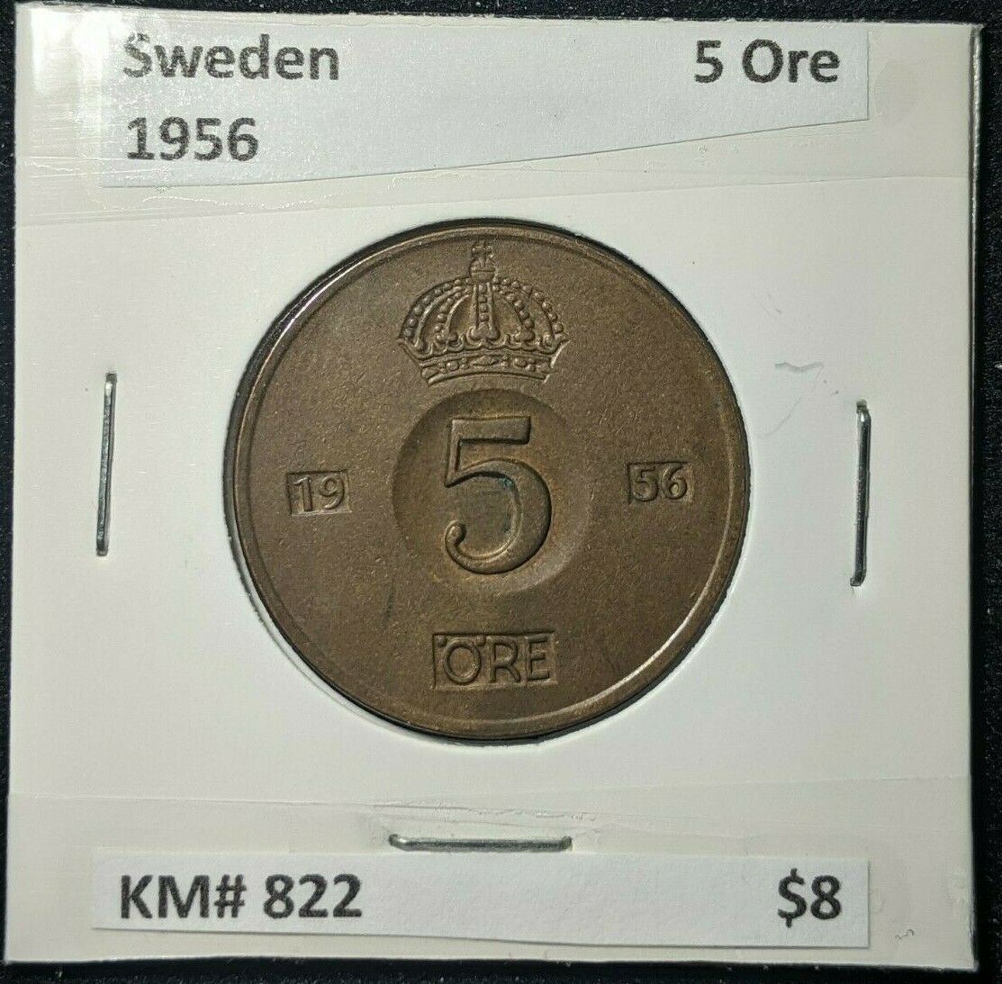 Sweden 1956 5 Ore KM# 822  #740