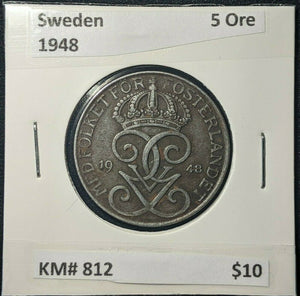 Sweden 1948 5 Ore KM# 812  #734