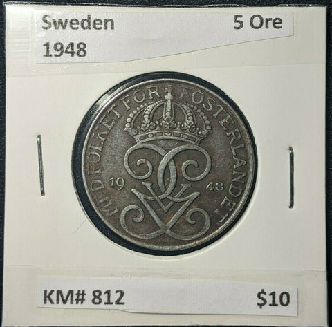 Sweden 1948 5 Ore KM# 812  #734