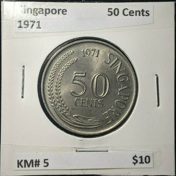 Singapore 1971 50 Cents 50c KM# 5   #339  #11C