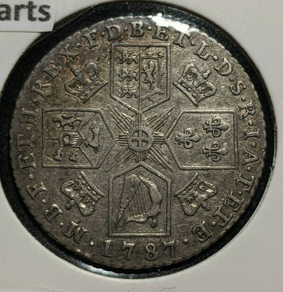 Great Britain 1787 No Hearts Shilling SPINK# 3748 Scratches #205