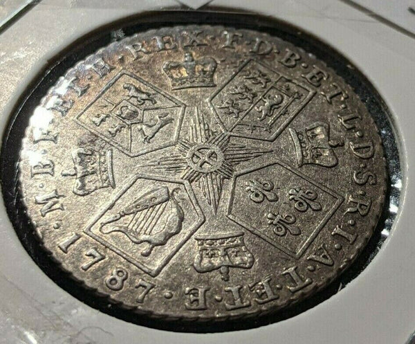 Great Britain 1787 No Hearts Shilling SPINK# 3748 Scratches #205