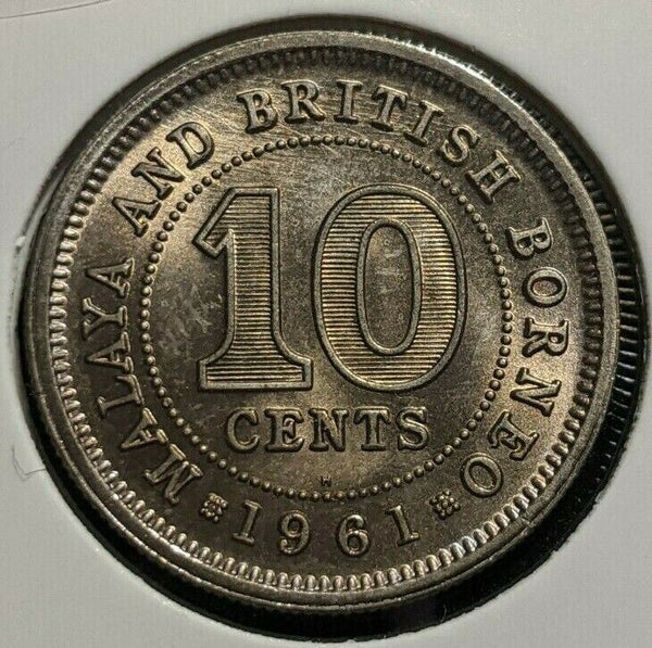 Malaya & British Borneo 1961 H 10 Cents KM# 2 Scratch #072