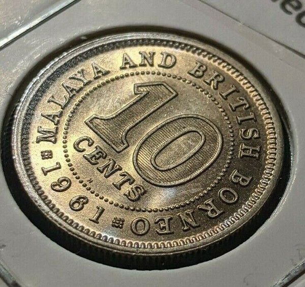 Malaya & British Borneo 1961 H 10 Cents KM# 2 Scratch #072