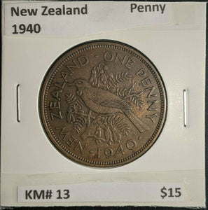 New Zealand 1940 Penny KM# 13 #223