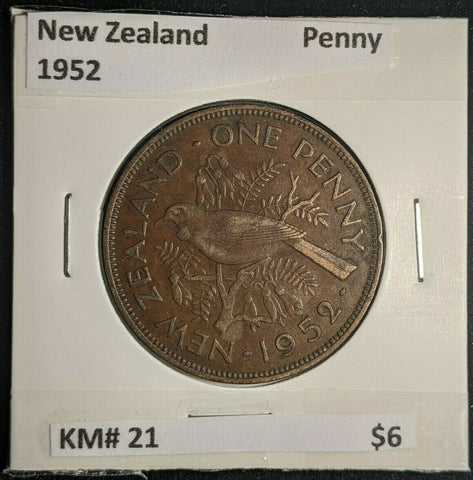 New Zealand 1952 Penny KM# 21 #031