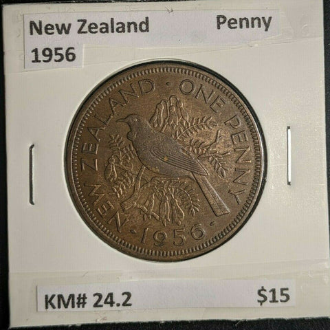 New Zealand 1956 Penny KM# 24.2 #068