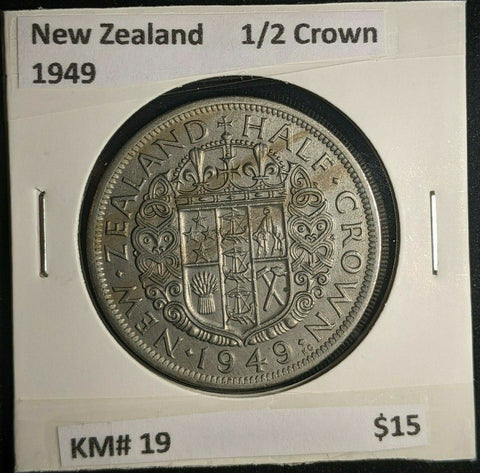 New Zealand 1949 1/2 Crown KM# 19 #0470