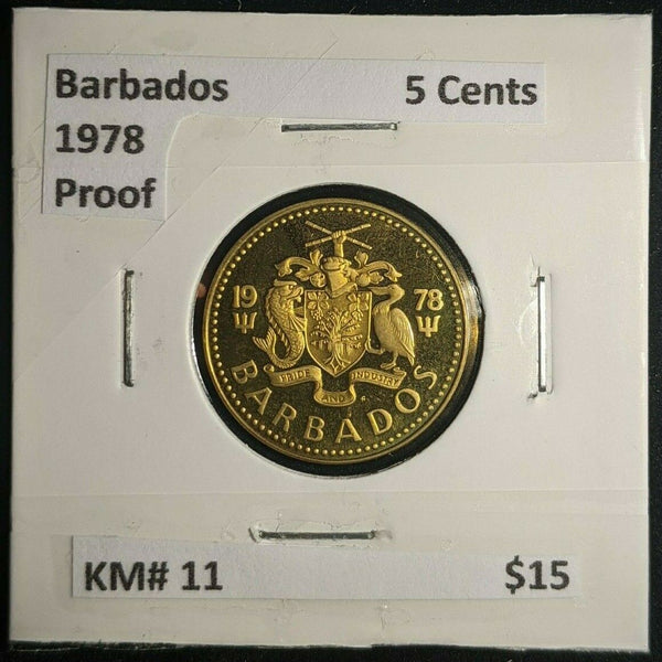 Barbados Proof 1978  5 Cents KM# 11 #040