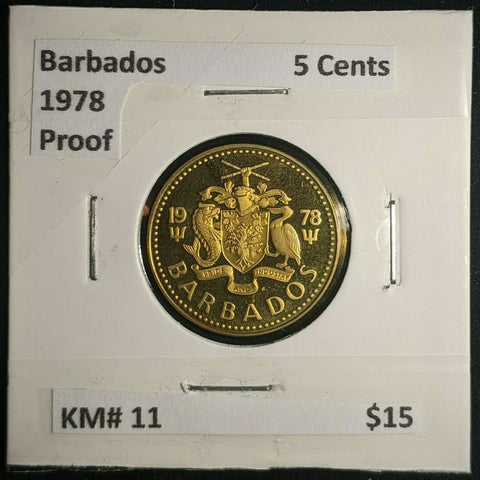 Barbados Proof 1978  5 Cents KM# 11 #040