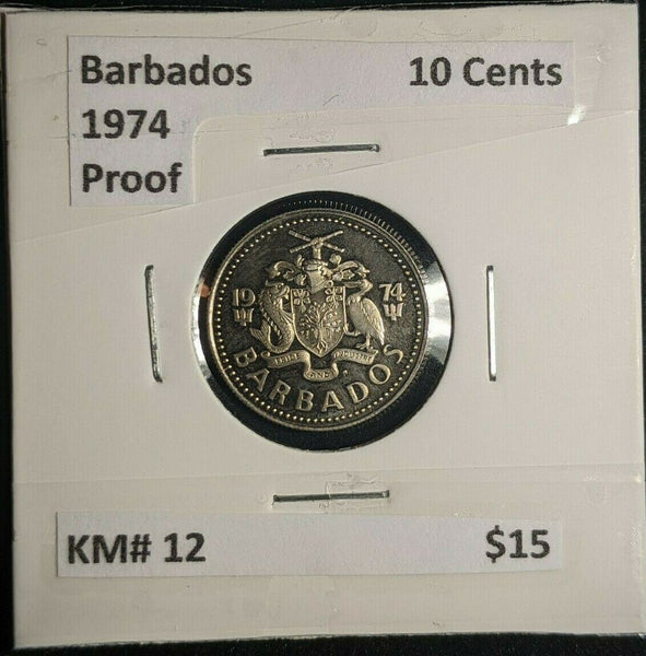 Barbados Proof 1974 10 Cents KM# 12 #046