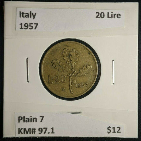 Italy 1957 Plain 7 20 Lire KM# 97.1 #0701