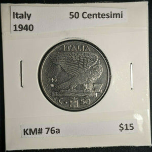 Italy 1940 50 Centesimi KM# 76a #352