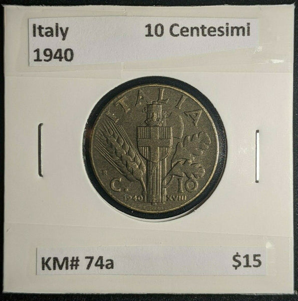Italy 1940 10 Centesimi KM# 74a #334