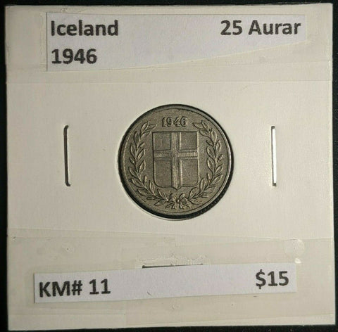 Iceland 1946 25 Aurar KM# 11 #225