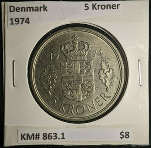 Denmark 1974 5 Kroner KM# 863.1 #0180